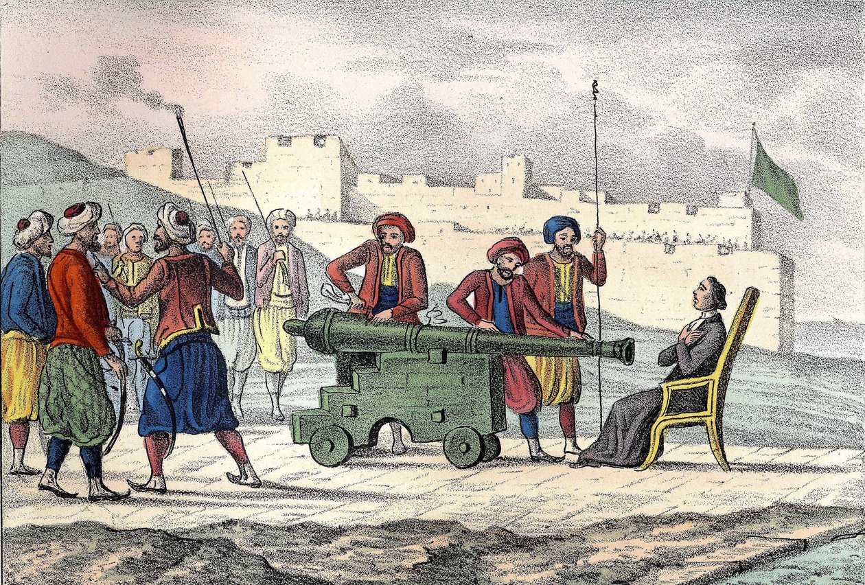 Död i Alger 1683 av fader LE VACHER (Jean Levacher), en fransk missionär under bombningen av Alger av Duquesne. I "" L