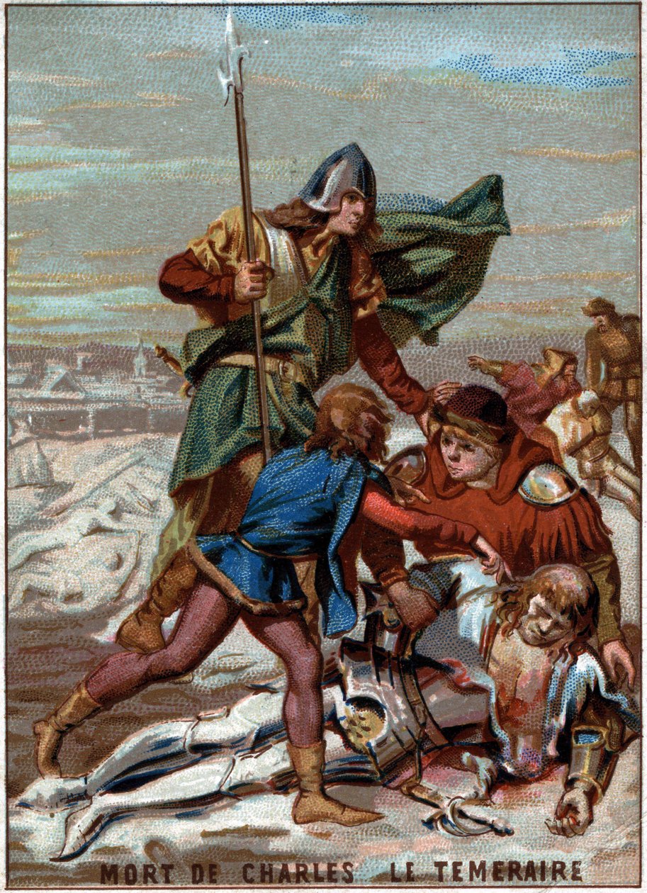Karl Temeraires död (1433-1477), hertig av Bourgogne av Unknown artist