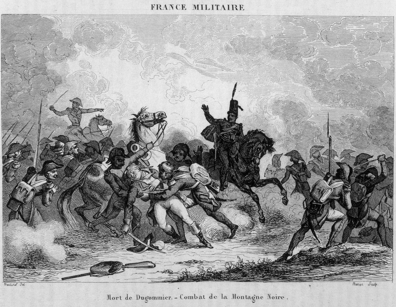 Death of Dugommier - Black Mountain kamp mot spanjorerna. av Unknown artist