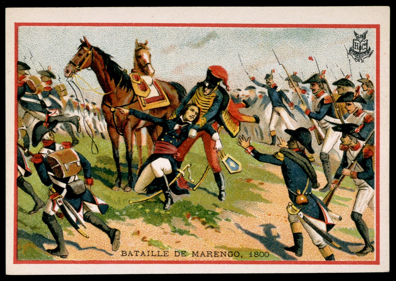 General Charles Antoine Desaix de Veygoux (1768-1800) död i slaget vid Marengo (1800) - chromo., sent 1800-tal av Unknown artist