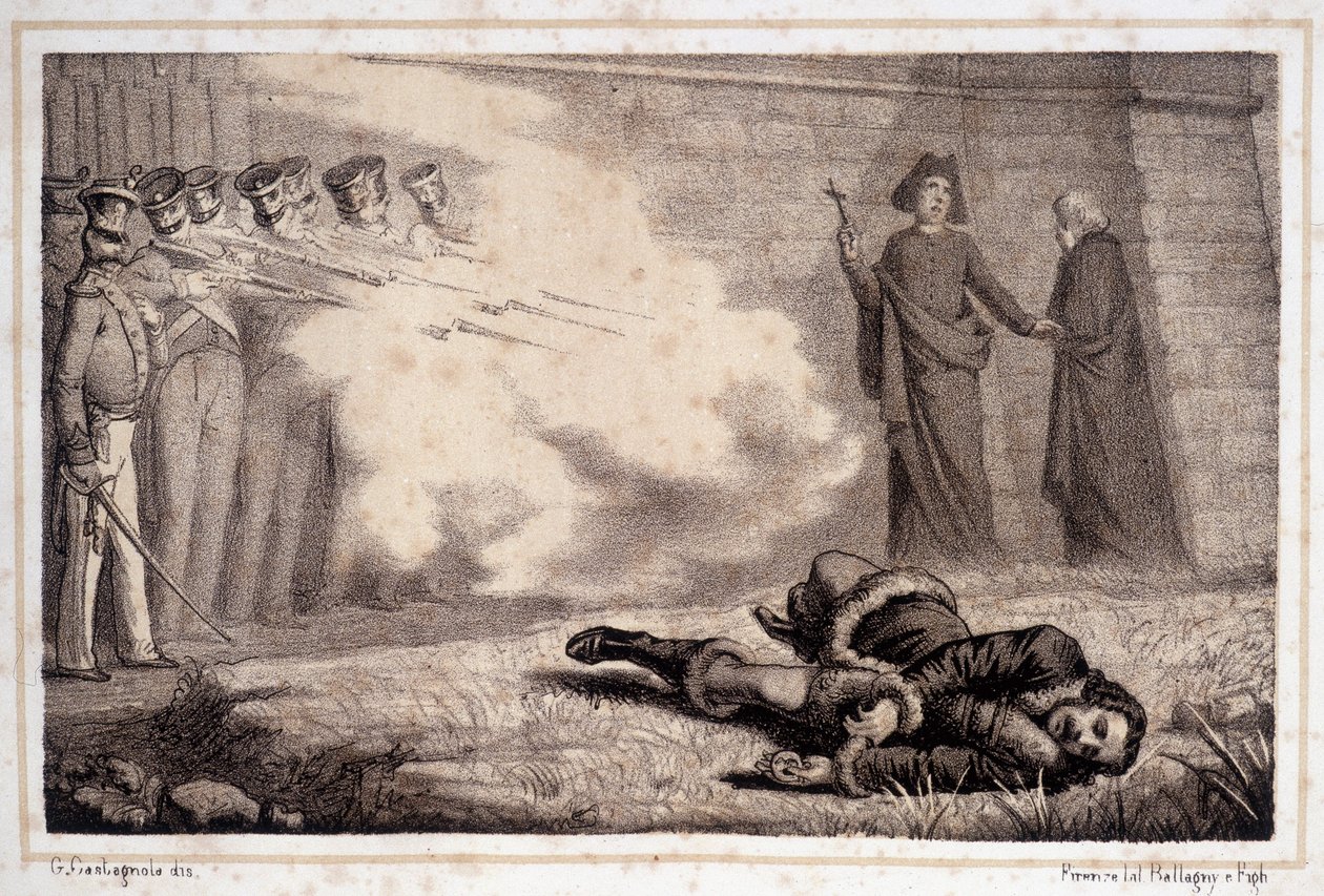 Murats död (1767 - 1815) - i "" Italiens historia "" av Unknown artist