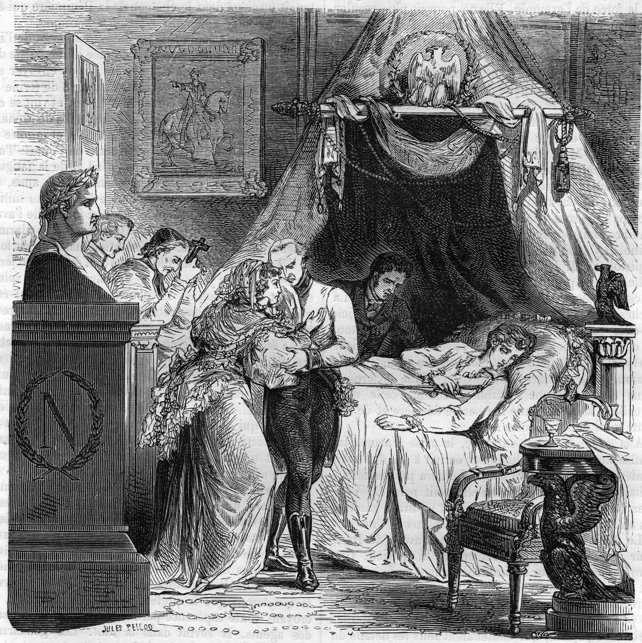 Död av Napoleon II, son till Napoleon I, hertig av Reichstadt (1811-1832). av Unknown artist