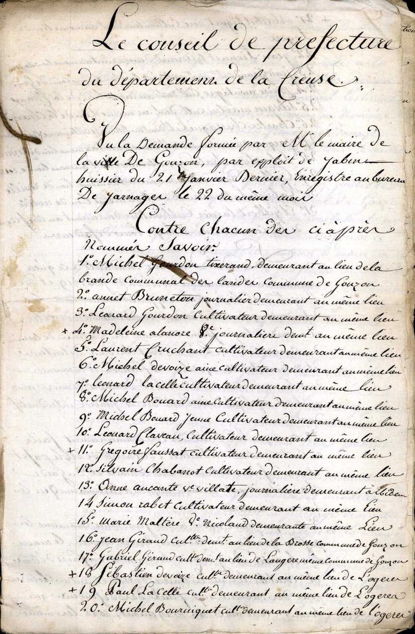 Överläggning av prefekturrådet i Guéret (Creuse) den 23 april 1823 av Unknown artist