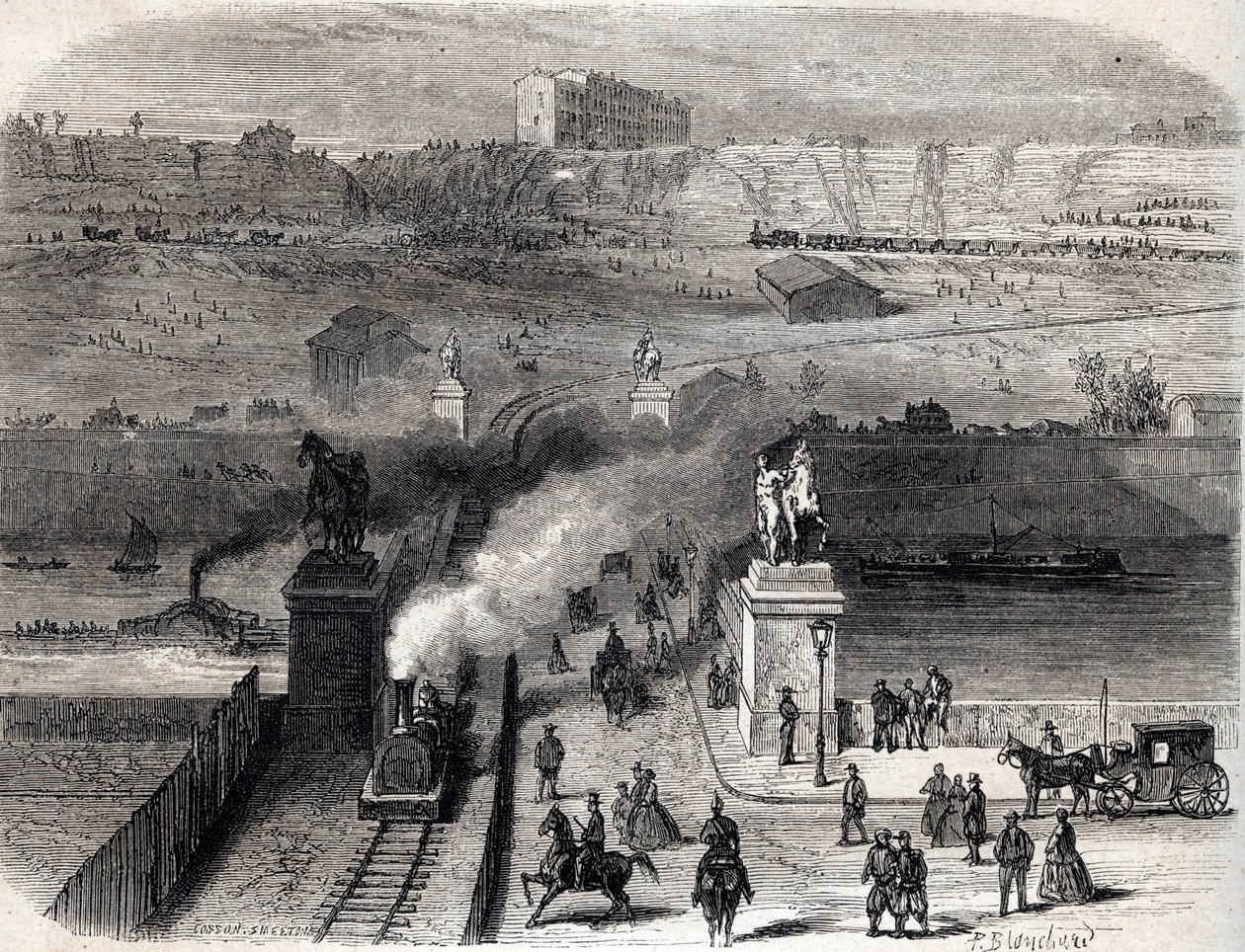 Rivning av Trocadero i Paris 1866 - Rivning av Tracadero i Paris 1866 - av Unknown artist