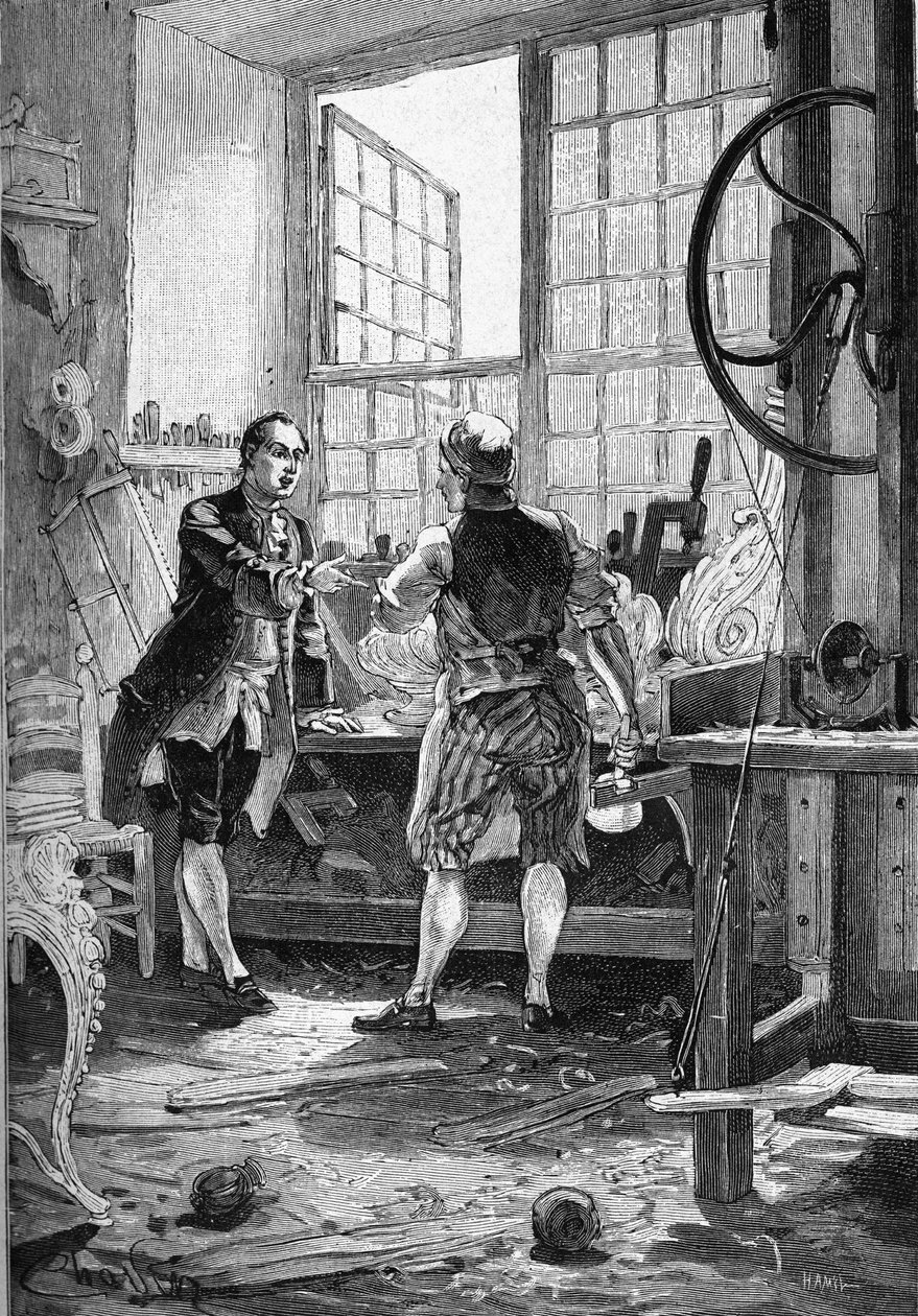 Denis Diderot (1713-1784), skaparen av encyklopedin. Gravyr av 1800-talet. I "Histoire de France" av Jules Michelet av Unknown artist