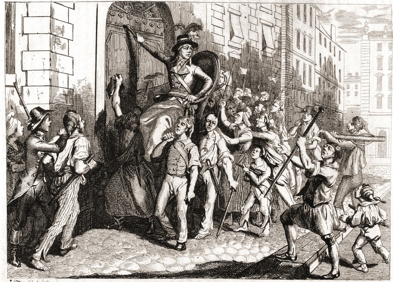 Förstörelse av byggnaderna i Lyon under franska revolutionen. av Unknown artist