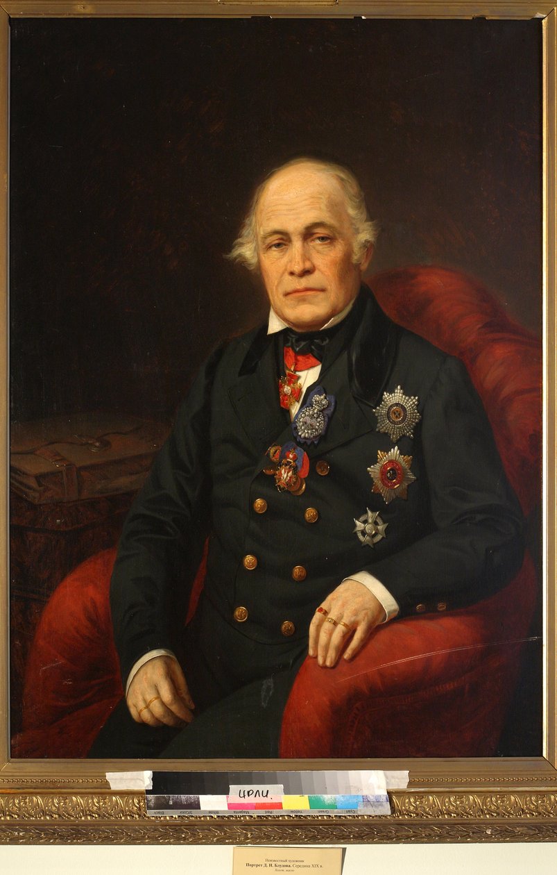 Dimitri Nikolaievitch Bloudov (Bludow ou Bloudoff) - Porträtt av greve Dmitry Nikolayevich Bludov (1785-1864) - Anonym - Mitten av 1800-talet. - Olja på duk - Institut för rysk litteratur IRLI (Pushkin-huset), St Petersburg av Unknown artist