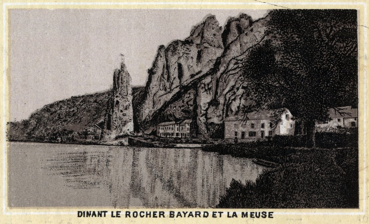 Dinant, le Rocher Bayard et la Meuse, Vallonien, Belgien. Kromolitografi från slutet av 1800-talet. av Unknown artist
