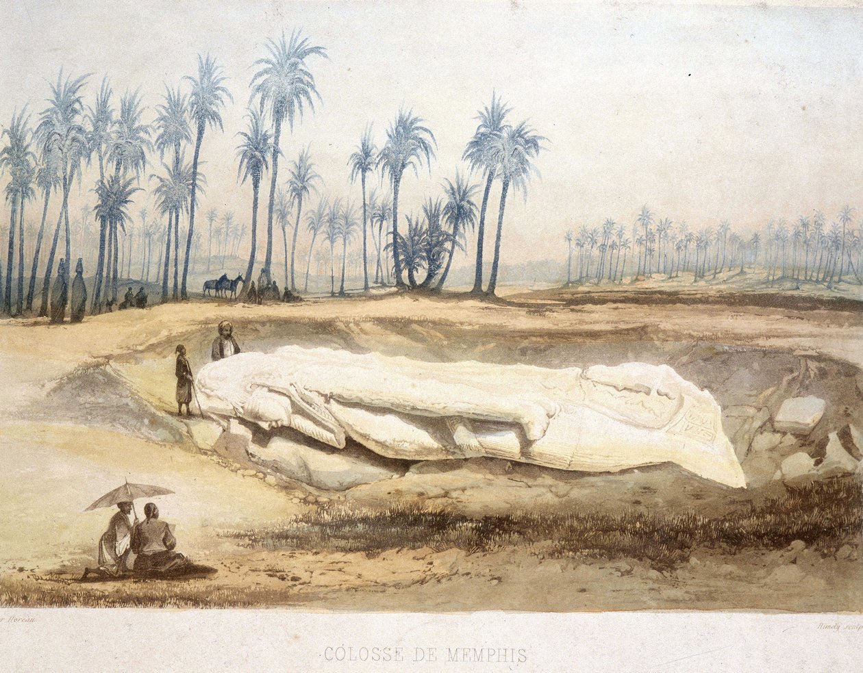 Upptäckten av kolossen i Memphis, forntida Egypten av Unknown artist