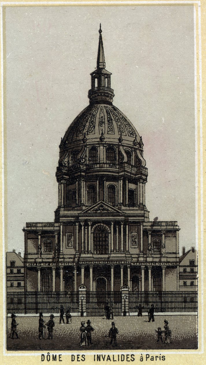 Dome des Invalides i Paris. Kromolitografi från slutet av 1800-talet. av Unknown artist
