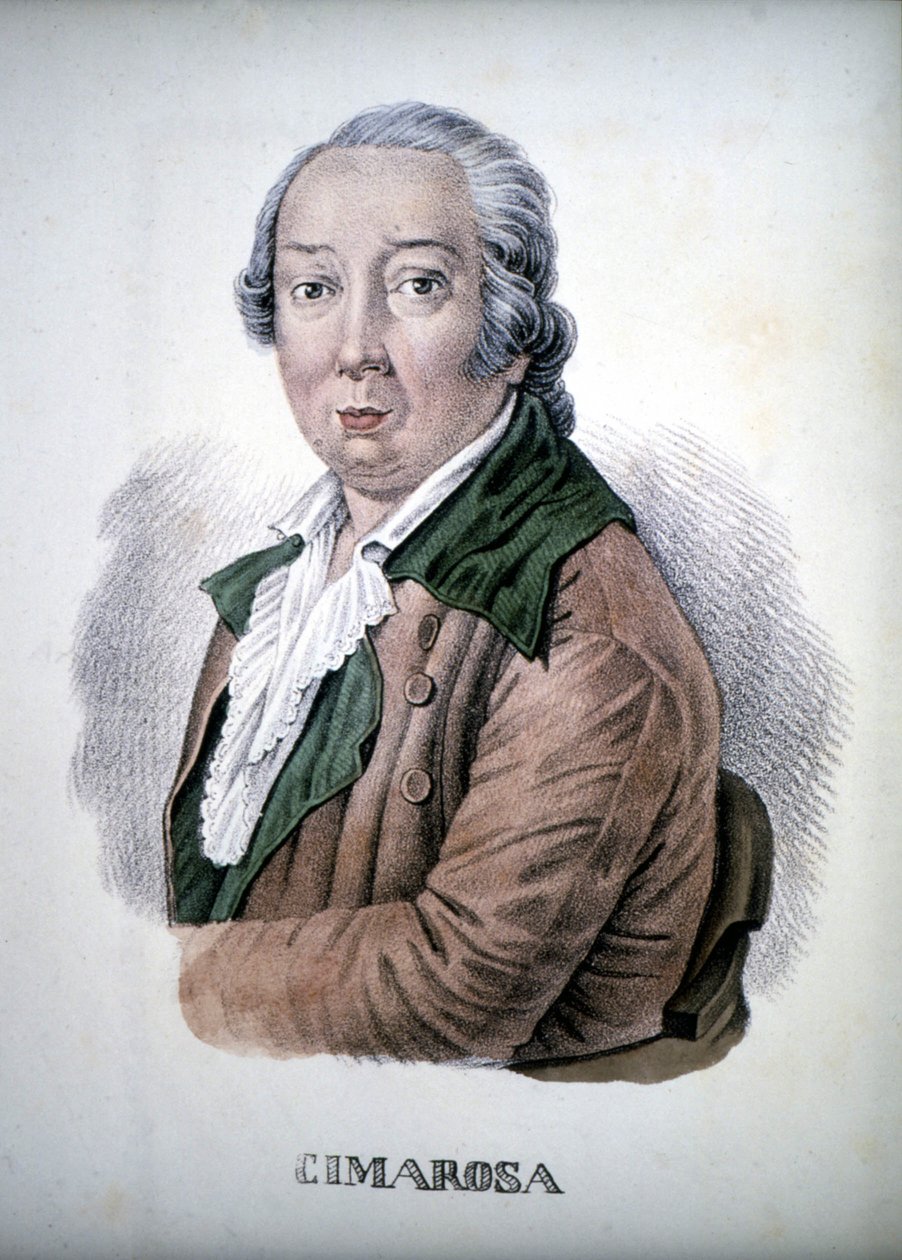 Domenico Cimarosa (1749 - 1801), Färgstick från 1800-talet. av Unknown artist
