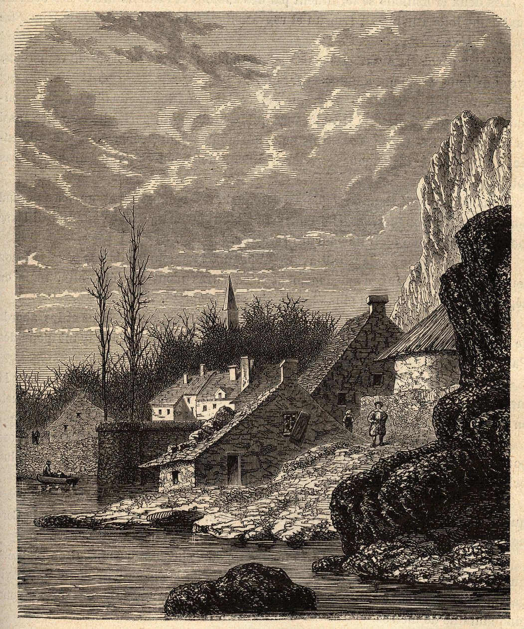 Douarnenez - Finistere - Bretagne - gravyr i "" PATRIE" - BESKRIVNING PECTURESSE DE LA FRANCE EN 6 VOLURES AV LUCIEN HUARD - slutet av 1800-talet av Unknown artist