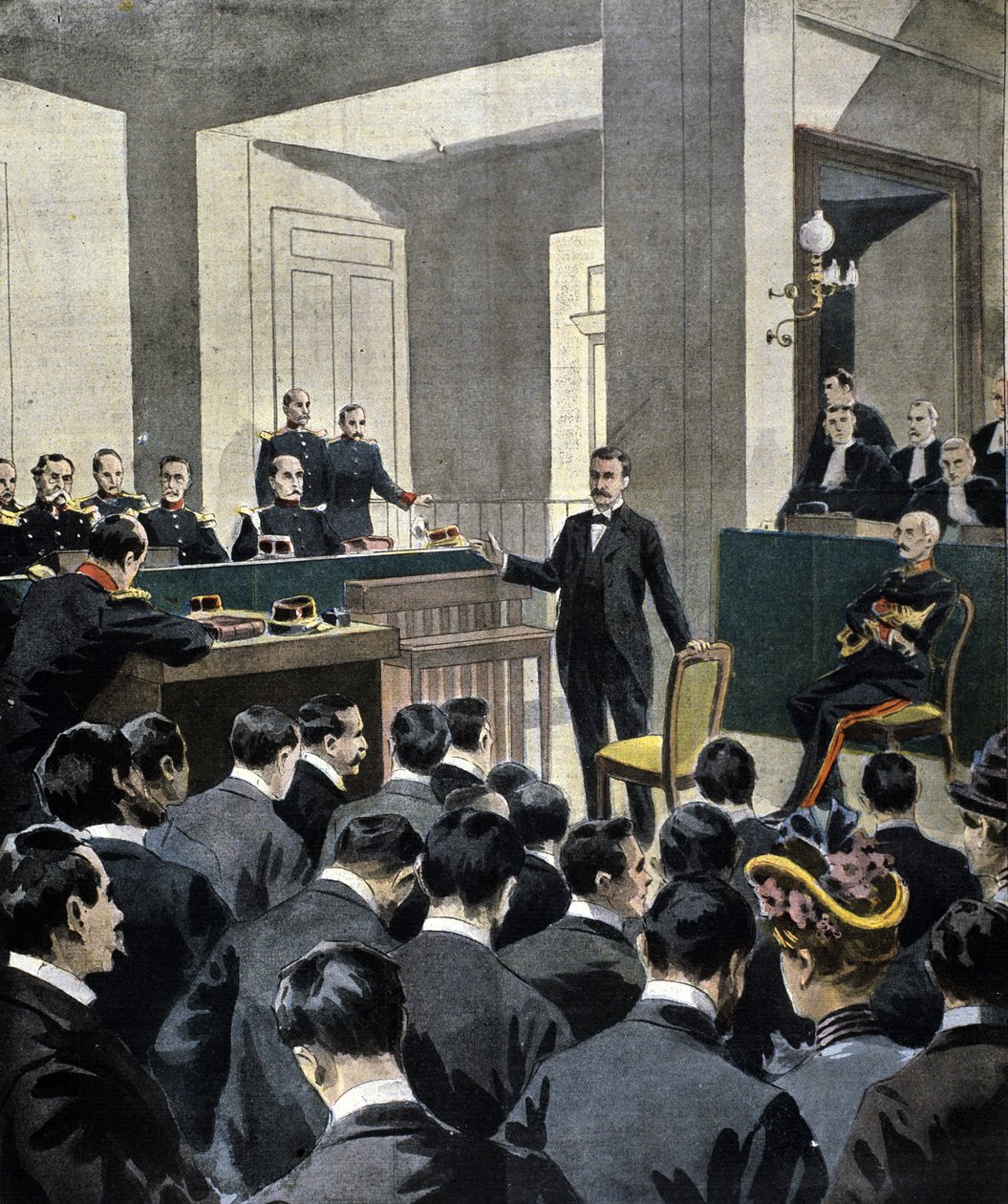 Fallet Dreyfus: överstelöjtnant Georges Picquarts (1854-1914) vittnesmål vid rättegången mot författaren Emile Zola (efter brevet J