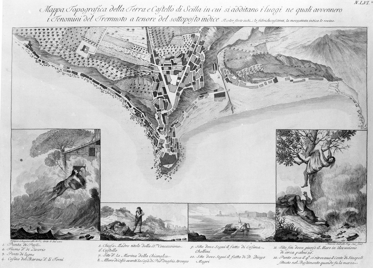 Jordbävning som ägde rum i Scilla (Italien) 1783. av Unknown artist