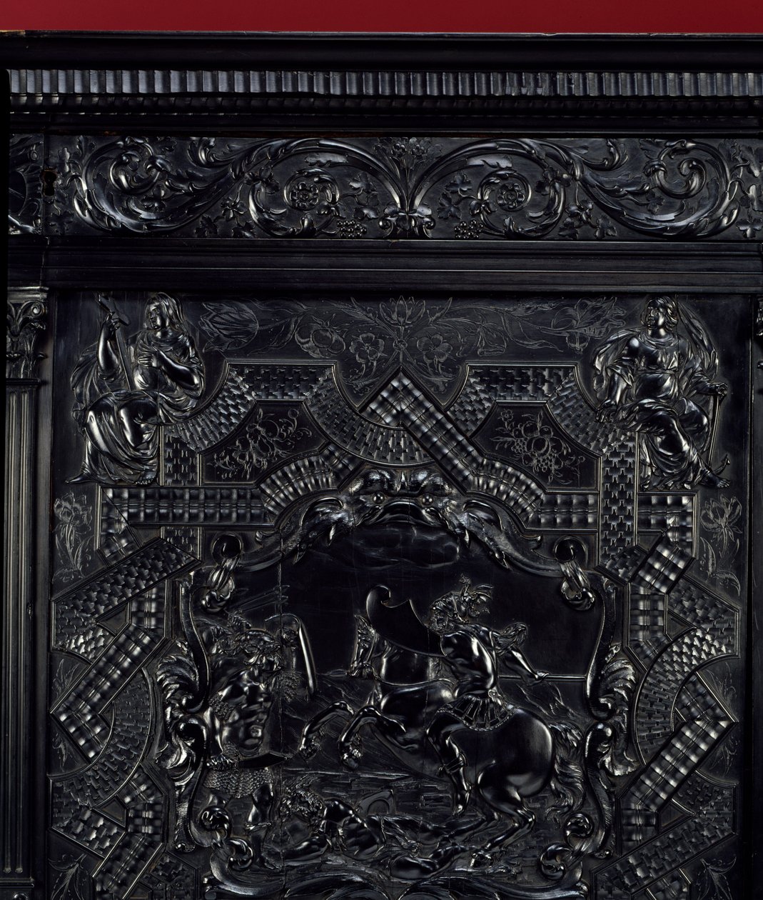 Ebene praktiken. Horatius Cocles, romerska hjältar, försvarar Subliciusbron i Rom mot anfallet av etruskerna i Porsenna 507 f.Kr. Detalj. Omkring 1645 Paris. Louvren av Unknown artist