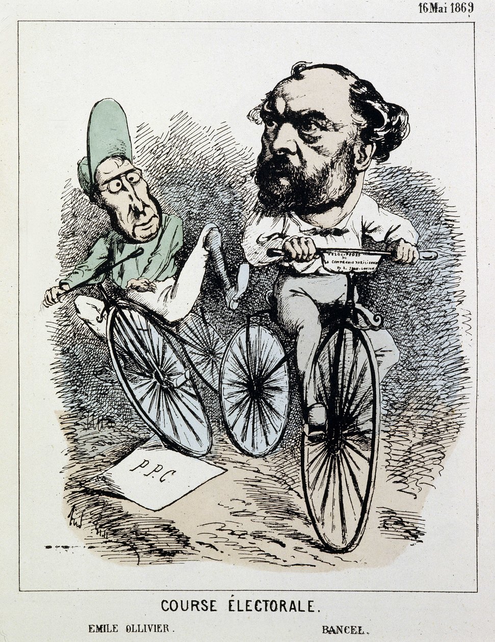 Valtävling för cykel: Emile Ollivier och Bancel av Unknown artist