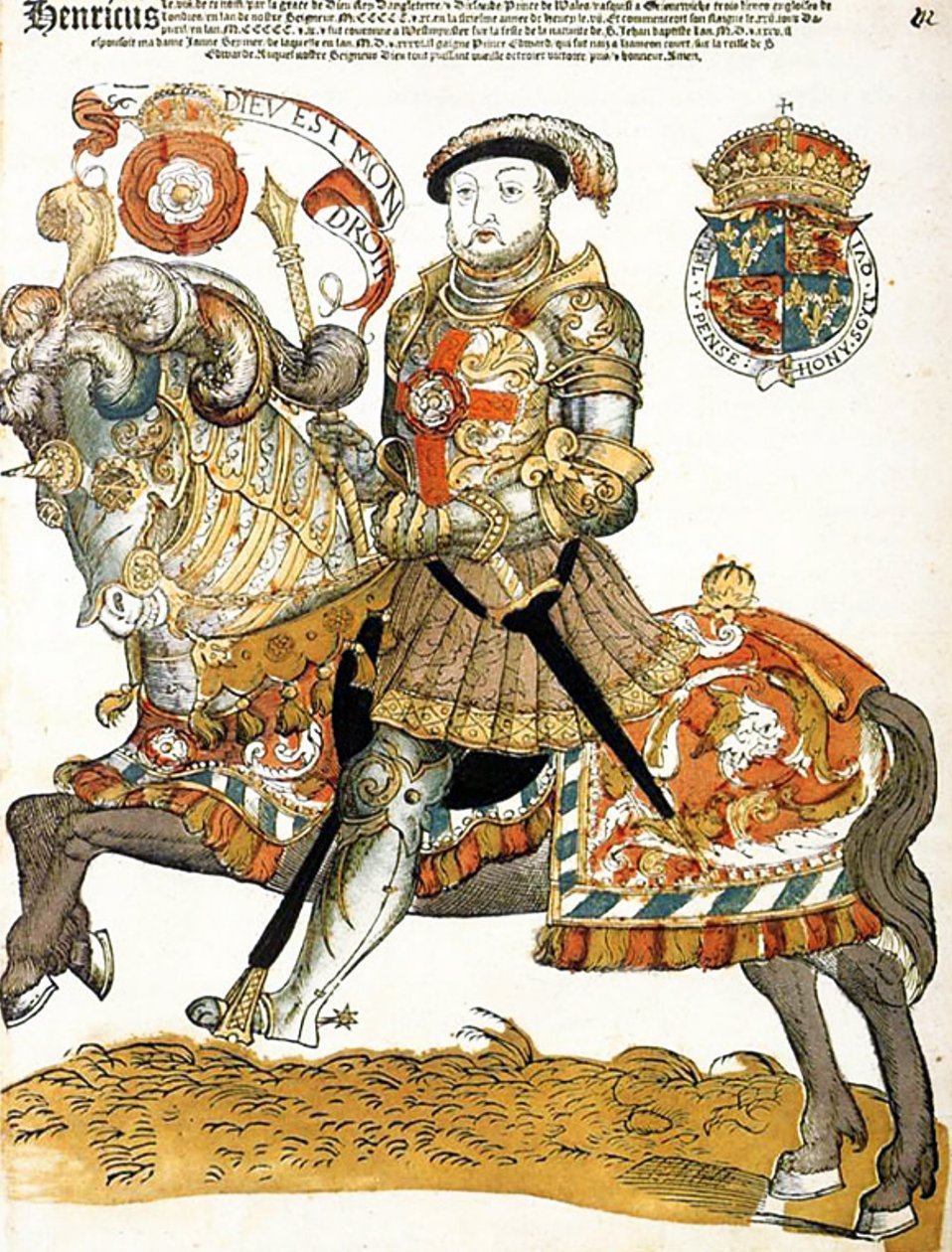 Engelske kung Henrik VIII visas på hästryggen, Konstnär okänd, Riijksmueum, Amsterdam av Unknown artist