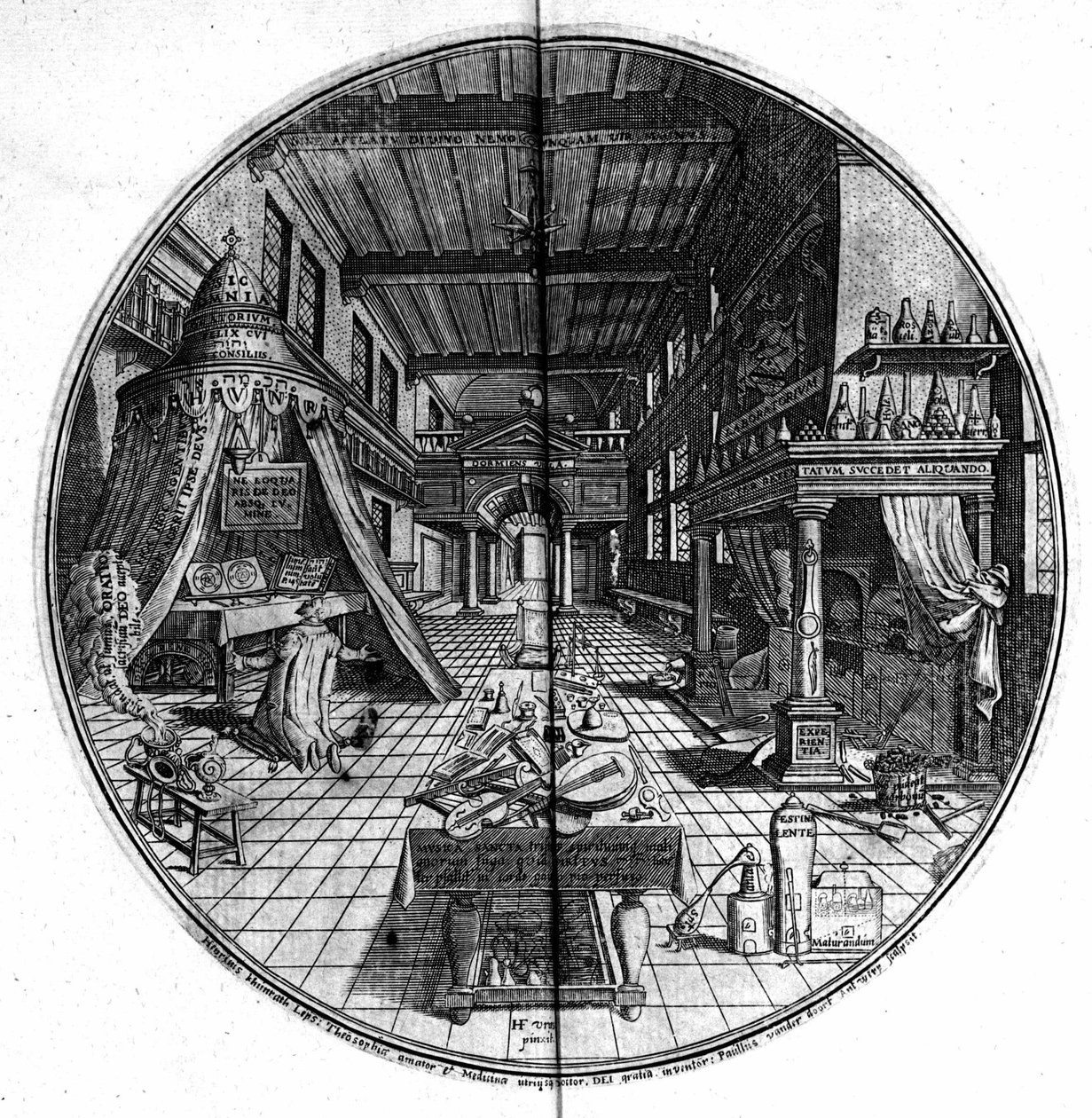 Gravyr av "Amphitheater of Eternal Visdom". (Amphitheatre of eternal visdom) (Hamburg: n.n. av Unknown artist