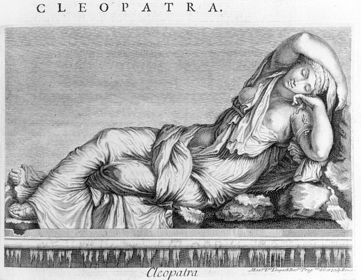Gravyr föreställande Cleopatra (-69 - -30). sd. 1800-talet. av Unknown artist