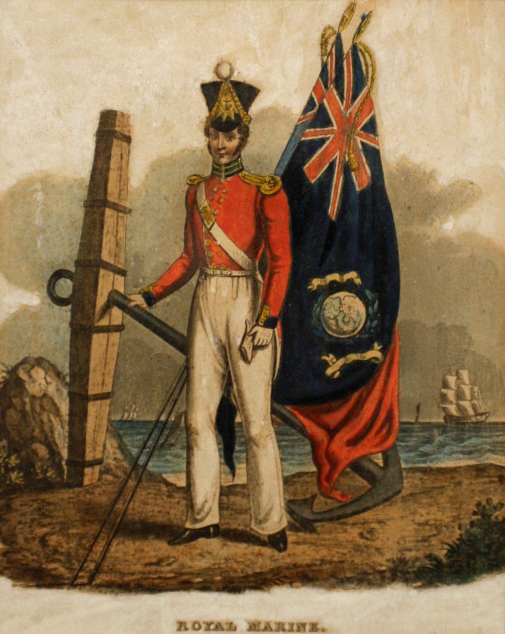 Fänrik, Royal Marines, 1835 (akvatint) av Unknown