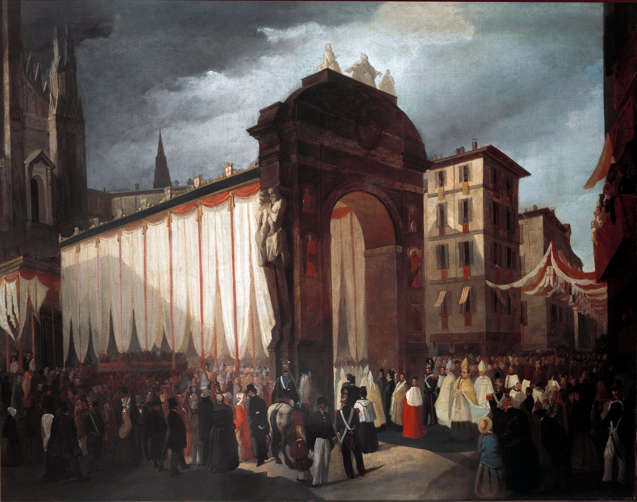 Inträde av den nye ärkebiskopen av Milano den 5 december 1847 (målning av Unknown artist