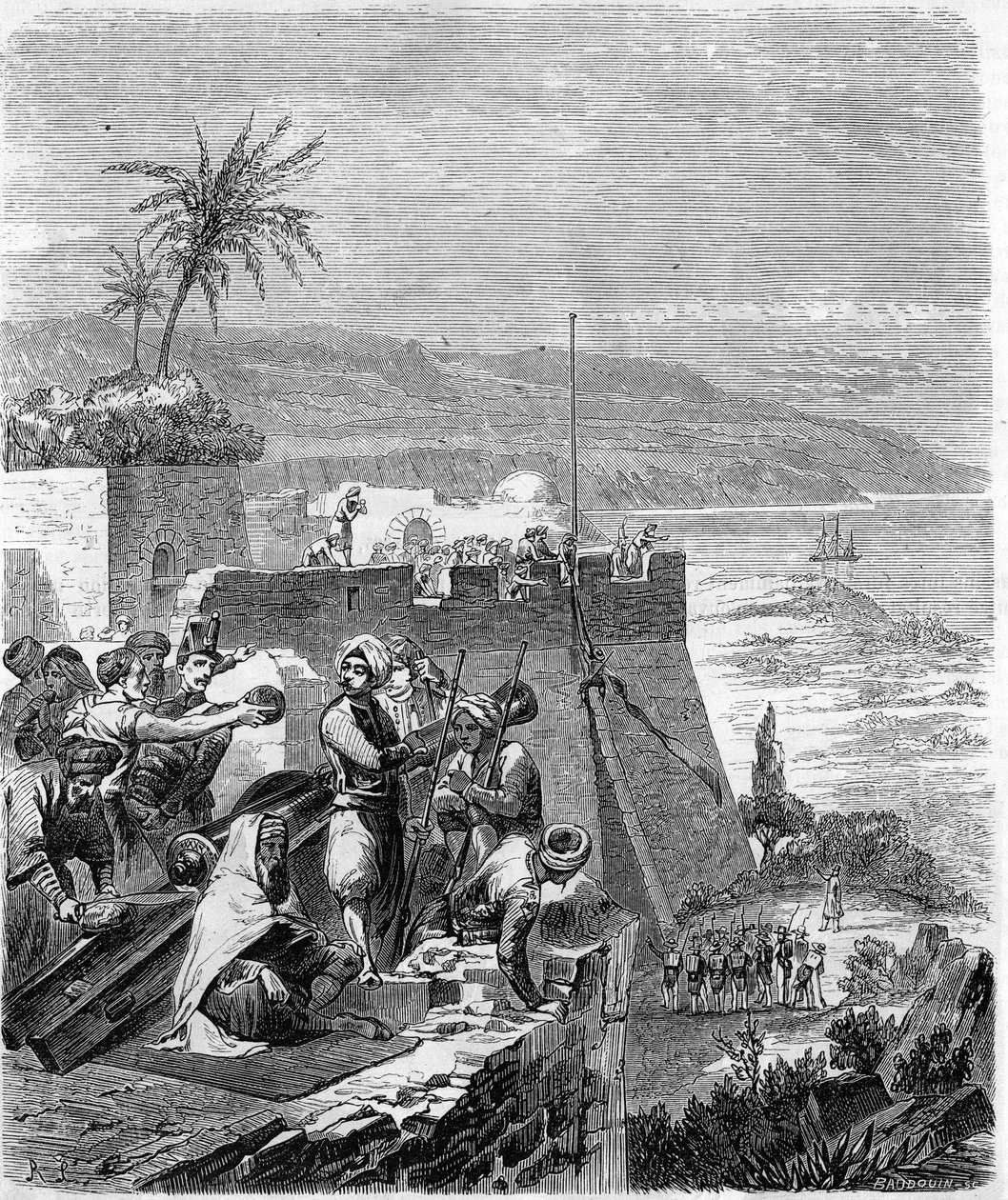 Avsnitt av erövringen av Algeriet 1832 - Taken of Bone, 21 mars av Unknown artist