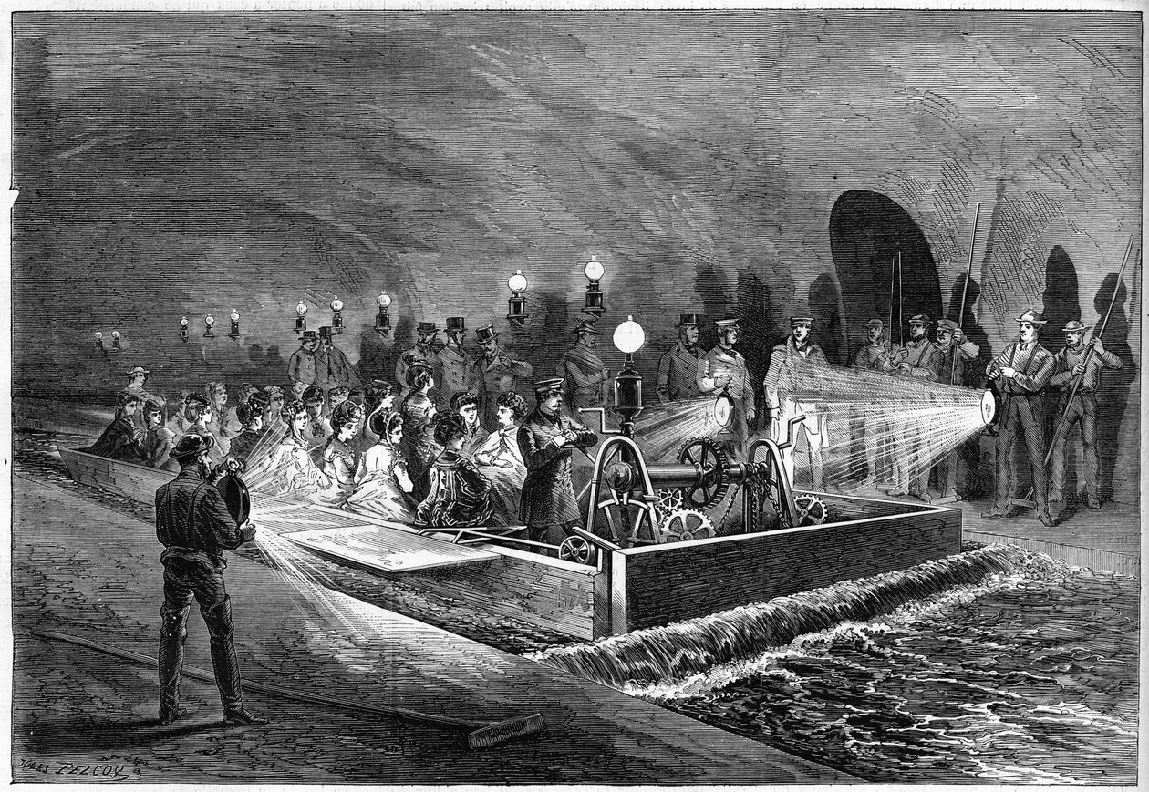 Utflykt i Paris kloaker 1872. av Unknown artist