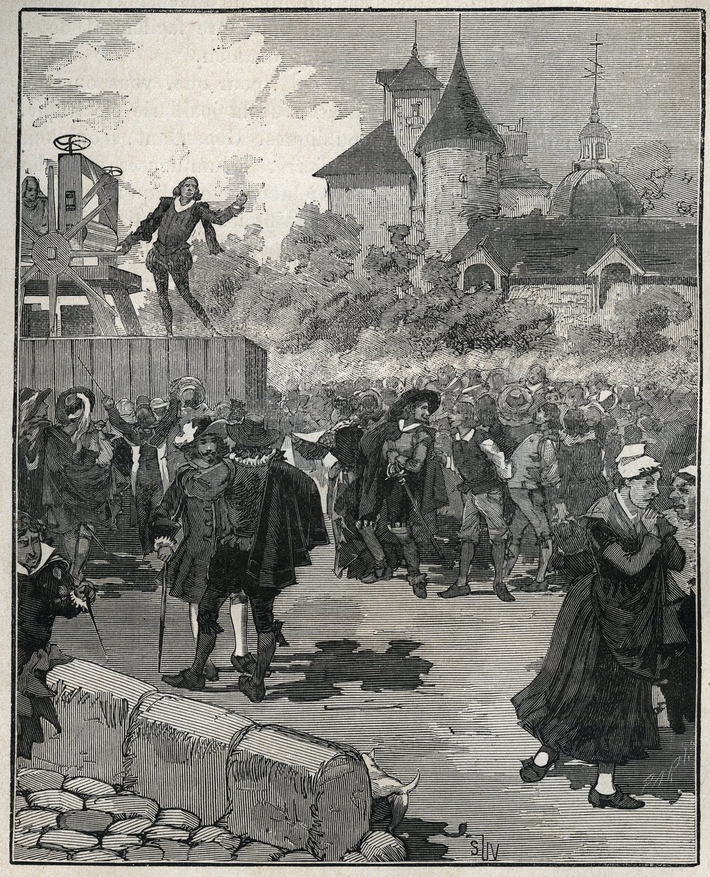 Erfarenhet av mekanisk gruvdrift av Nicolas Briot (gravör av kungariket Frankrike) (1579-1646) 1616. Gravyr från 1885 i ""Les arts et metiers illustrés"" av Adolphe BITARD. av Unknown artist