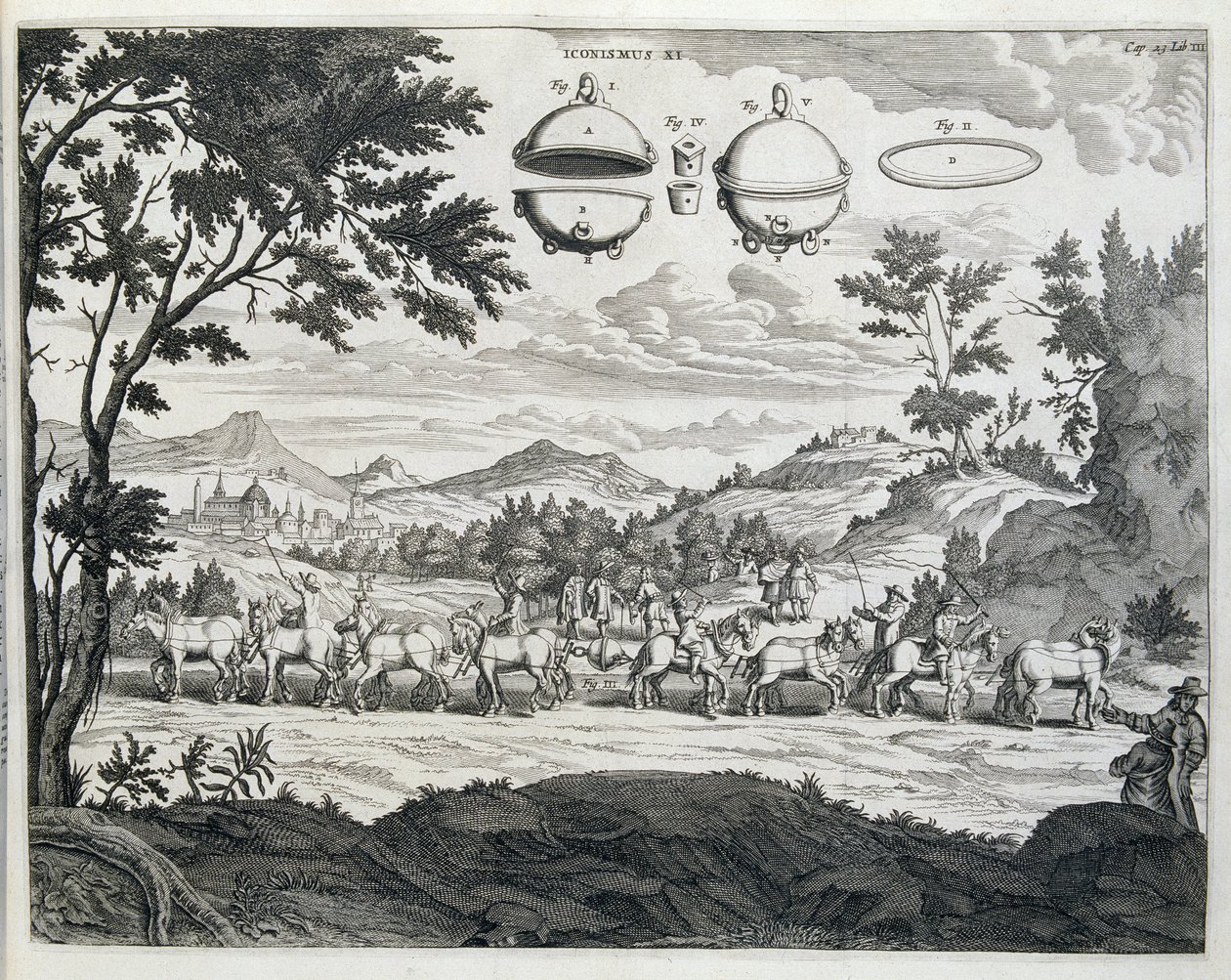 Experiment med Otto von Guericke (Otto de Guericke av Unknown artist