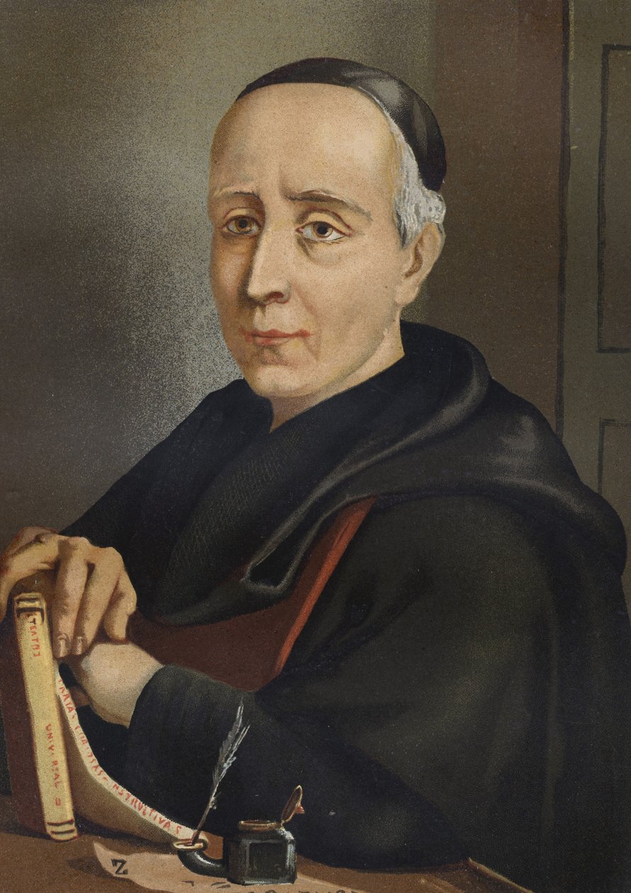FEIJOO och MONTENEGRO, Benedict Jerome (1673-1764). Spansk författare och essäist - porträtt av Benito Jeronimo eller Feijoo (1676-1764). Spansk teolog och medicin efter män och kvinnor kända. Barcelona 1877. av Unknown artist