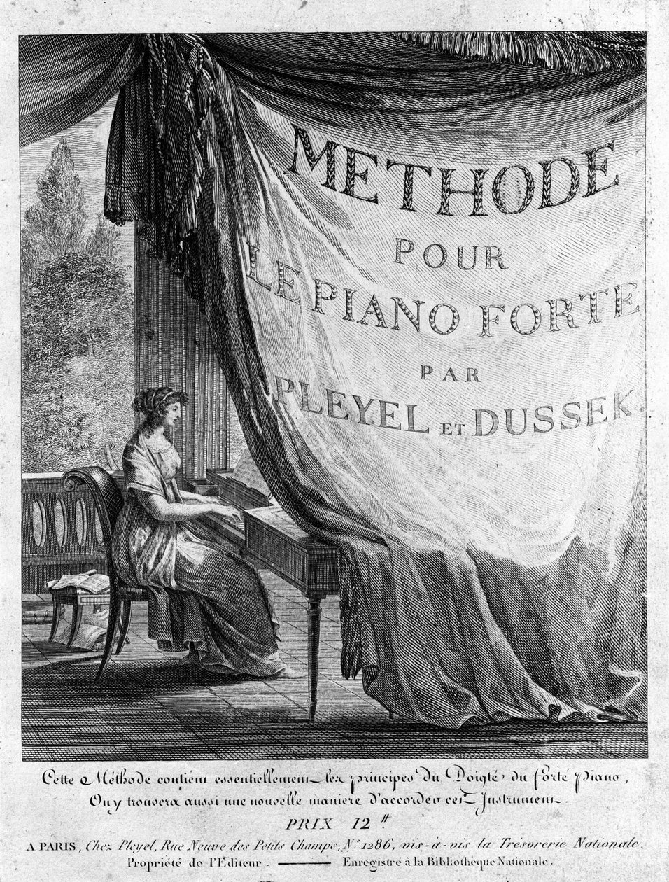 Falsk titel (falsk titel) på boken "" Methode pour le pianoforte"" av Ignaz Pleyel (1757-1831) och Dussek (1760-1812). av Unknown artist