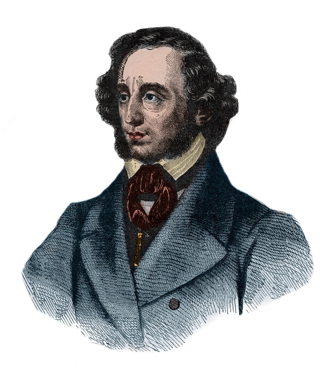 Felix Mendelssohn Bartholdy (1809-1847), färglitografi av Unknown artist