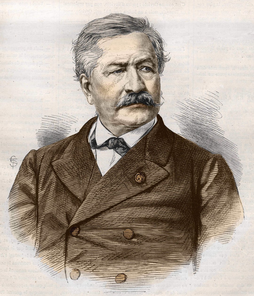 Ferdinand de Lesseps (1805 - 1894), gravyr, Bianchetti-samling av Unknown artist