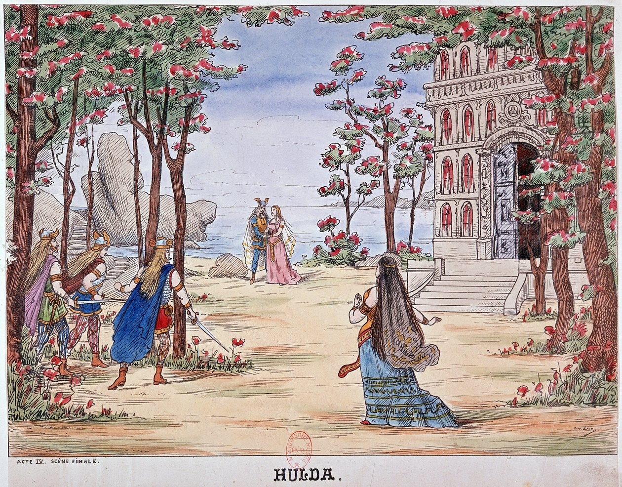 Slutscen av operan "" Hulda"" av Unknown artist