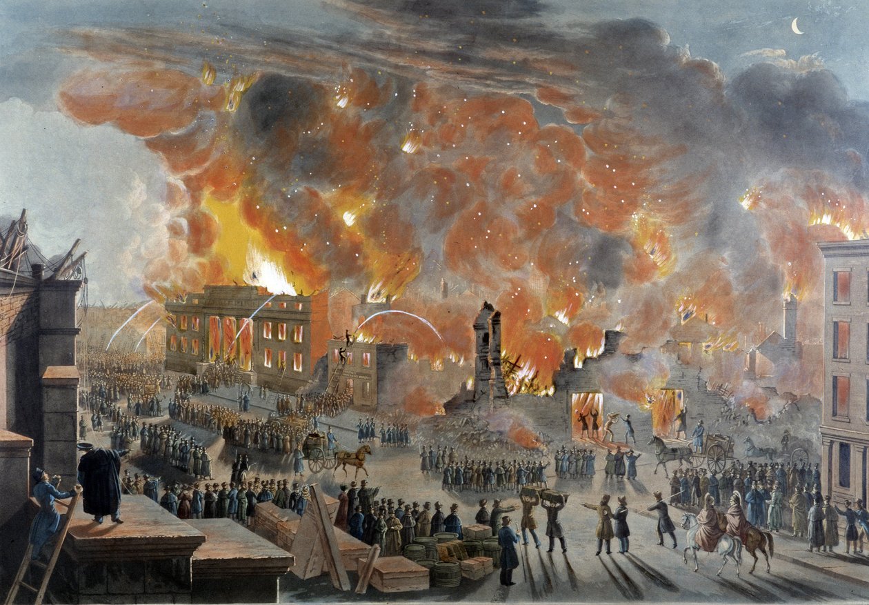 Brand- och brandkåren i New York, 16 och 17 december av Unknown artist