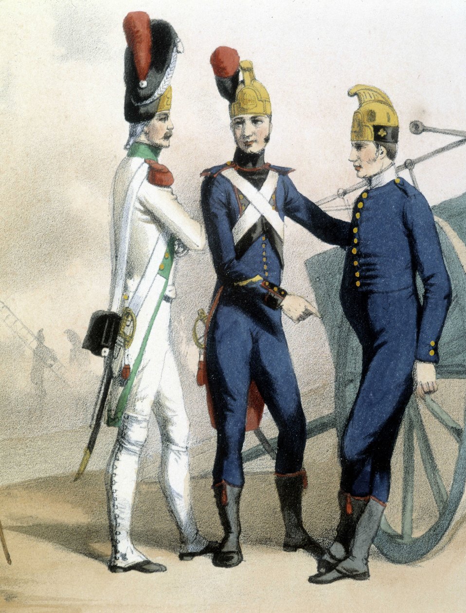 Brandmän i uniform - ca. 1850 av Unknown artist