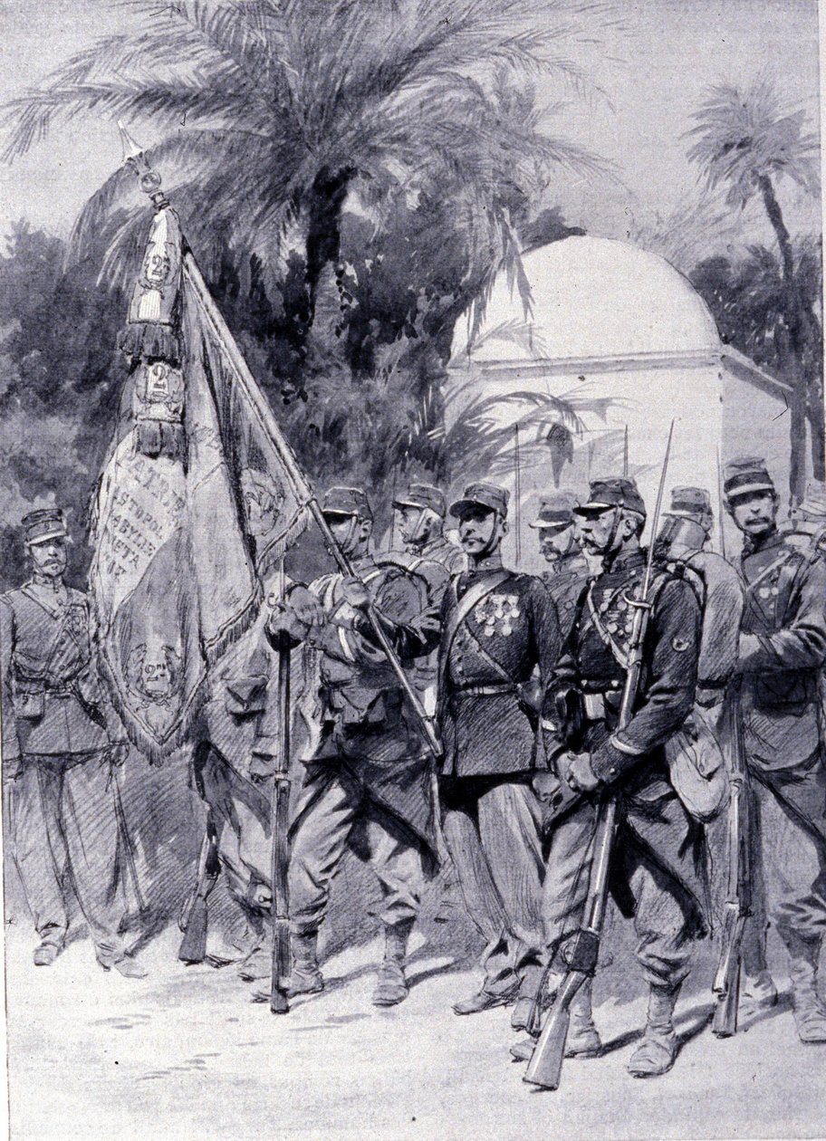 Främlingslegionssoldater i uniform. 1878. av Unknown artist