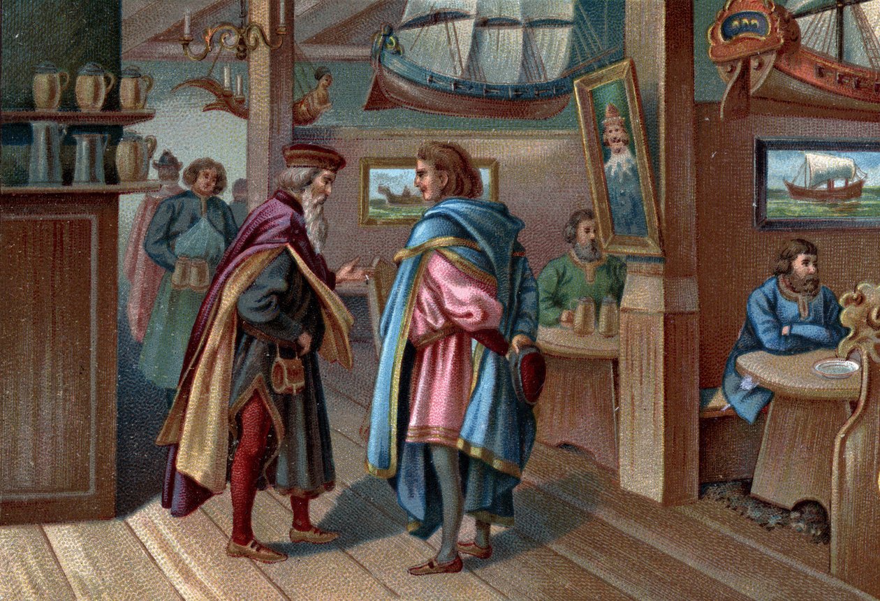Tidigare köpcentrum: Lubecks navigatörskammare på 1600-talet av Unknown artist