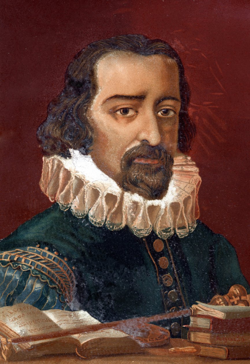 Francis Bacon (1561-1626), Englands kansler och filosof efter "Science and its Men av Louis Figuier". Barcelona 1881 av Unknown artist