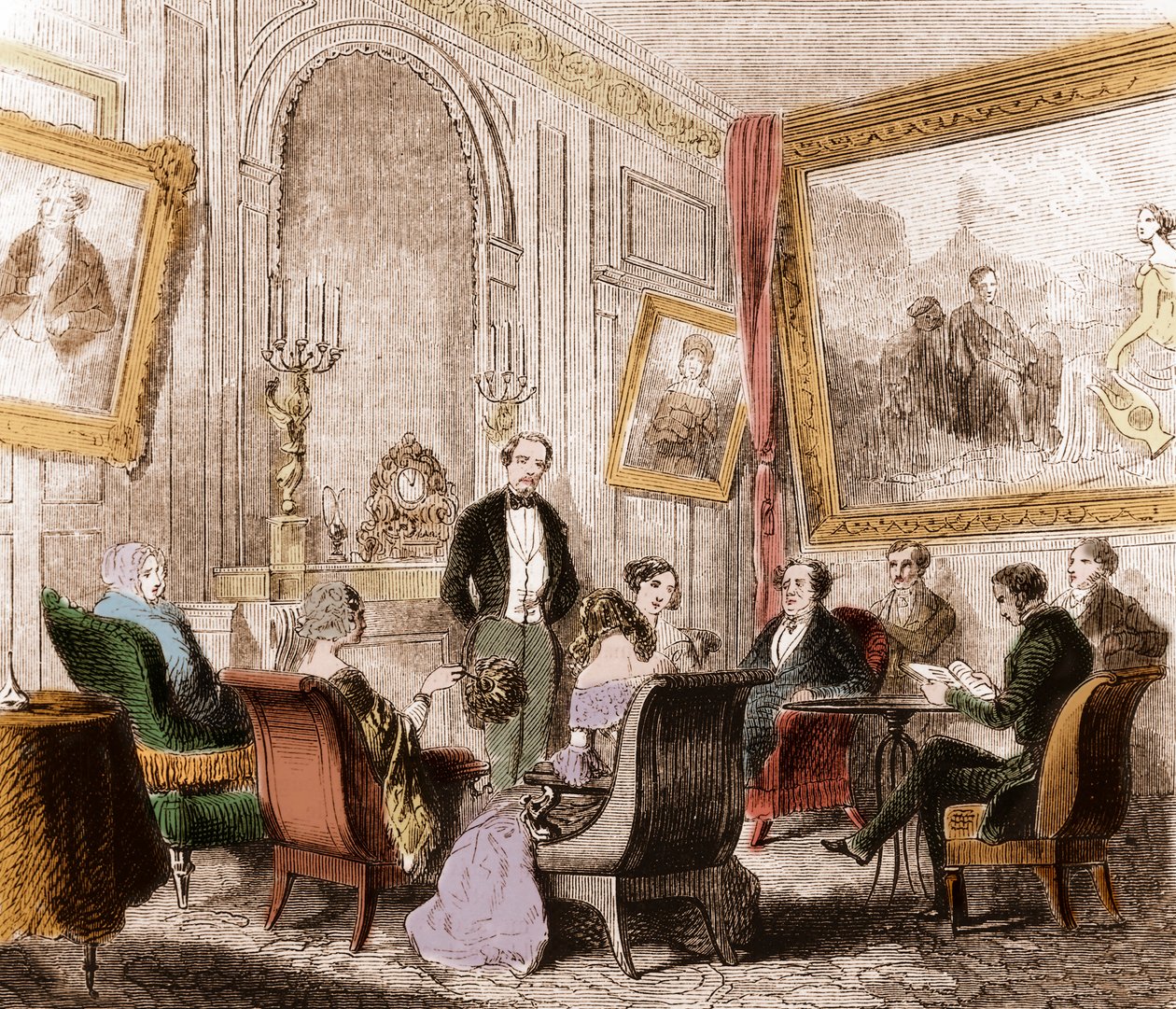 Francois Rene de Chateaubriand (1768-1848), fransk författare och politiker, läser "Memoires d