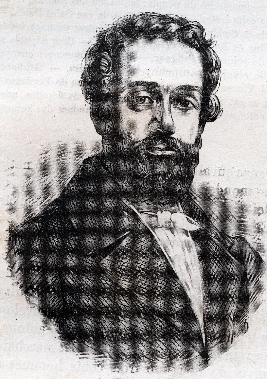 Francois Rose Joseph Degousee 1795 -1862 militär, civilingenjör och republikansk politiker Gravyr från 1882 i "Histoire de dix ans: 1830-1840" Louis-Blanc (1811-1882) av Unknown artist
