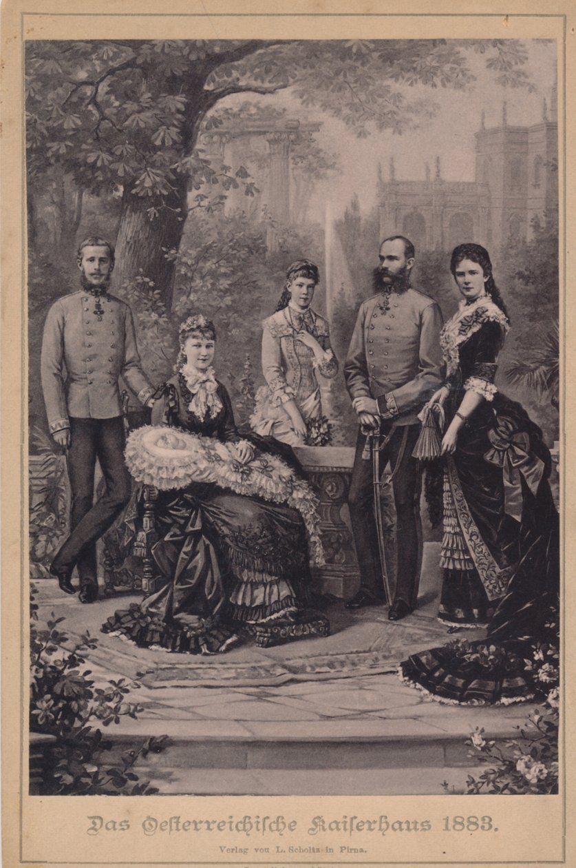 Franz Joseph I och Elisabeth av Österrike och deras kejserliga familj av Unknown artist