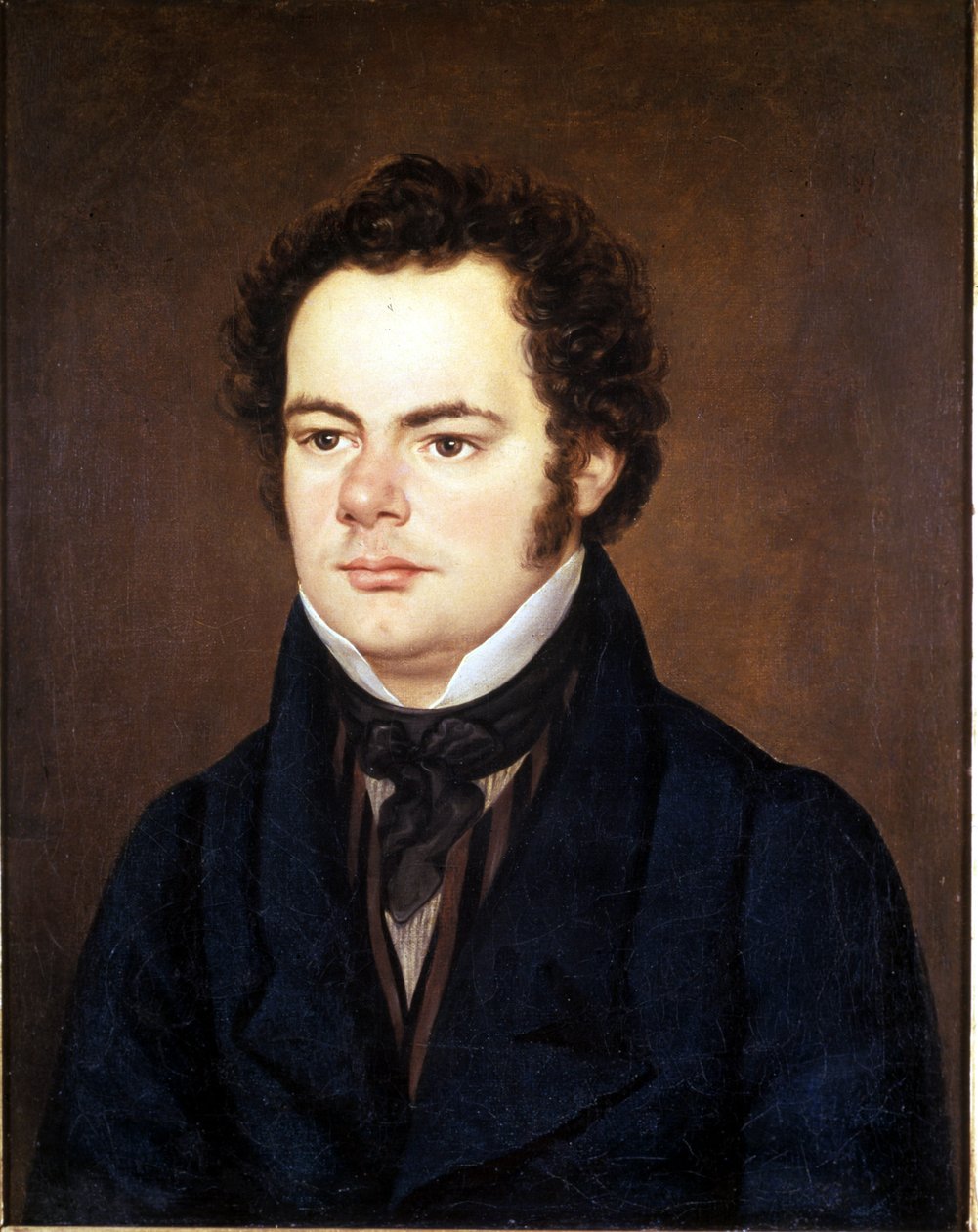 Franz Schubert (1797 - 1828), porträttmålning bevarad på Society of Friends of Music, Wien. av Unknown artist