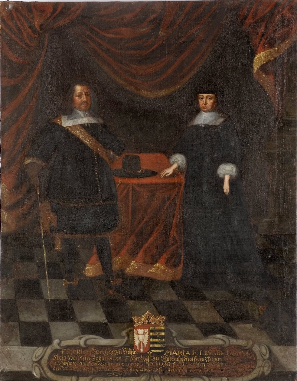 Frederic III de Holstein Gottorp et Marie Elisabeth de Saxe - Hertig Fredrik III av Holstein-Gottorp (1597-1659) och hertiginnan Marie Elisabeth (1610-1684), Anonym . Olja på duk. Mått: 103,5x79,5cm. Nationalmuseum Stockholm av Unknown artist