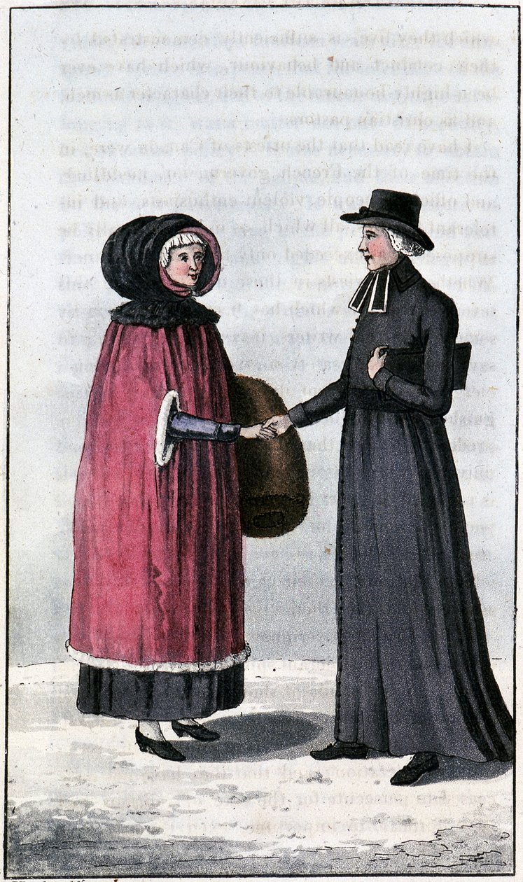 Fransk kanadensisk dam, jeune francaise canadienne; i "Resor genom Kanada och Nordamerikas förenta stater 1806-1808", av John Lambert, red. London av Unknown artist