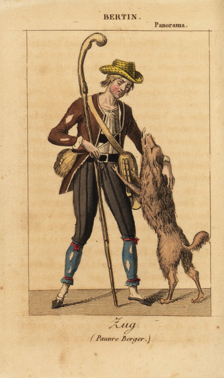 Franske skådespelaren Bertin som Zug i den historiska melodraman Pauvre Berger av Daubigny, Carmouche och Hyacinthe på Theatre du Panorama Dramatique av Unknown artist
