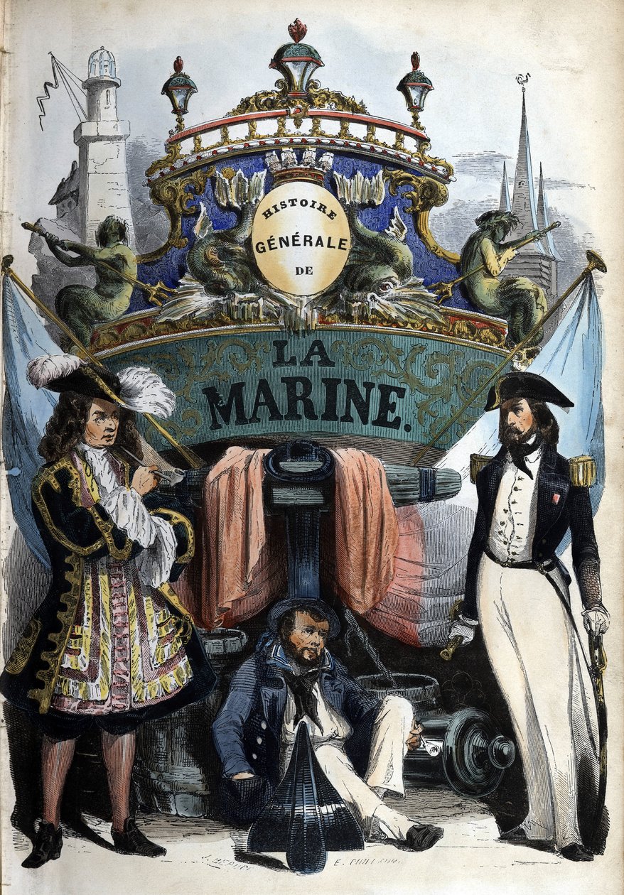 Frontispice i "Flottans allmänna historia" under ledning av Mr. Van Tenac av Unknown artist
