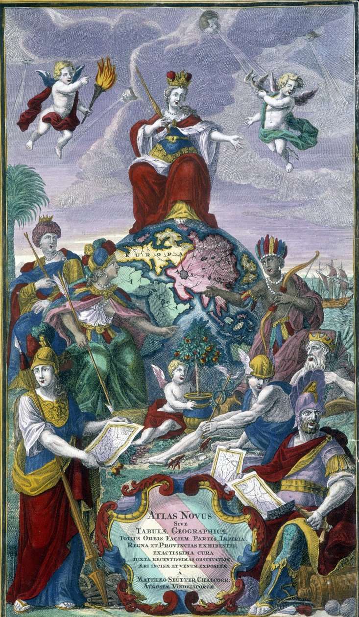 Frontispice av "Atlas Nouveau" av Seutter Georges Mattaus av Unknown artist