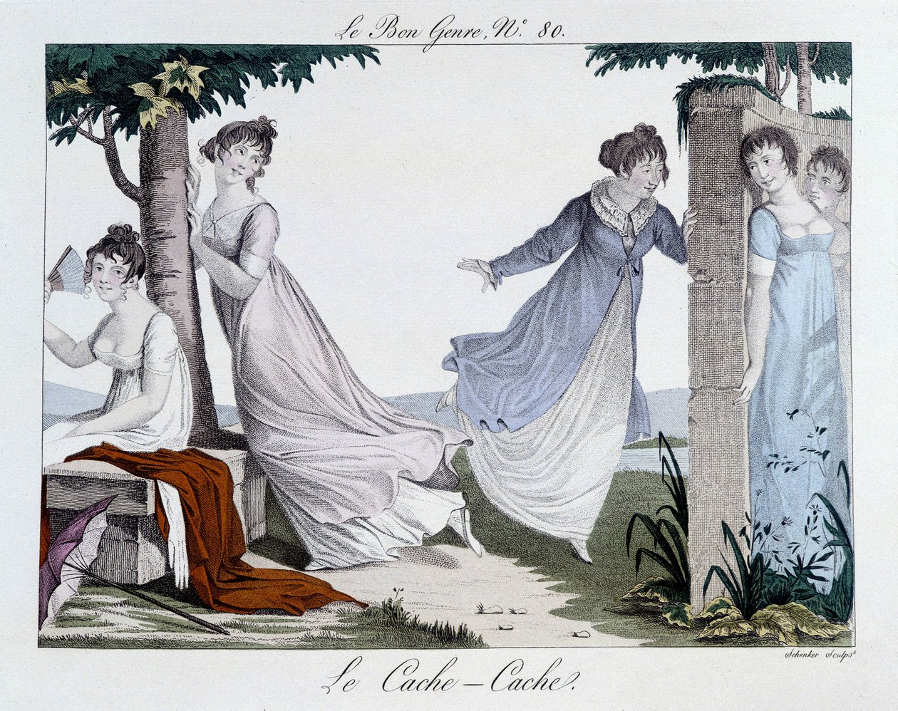 Game of hide and seek (Cache Cache) - i "" The Good Genre", n¡80, tidigt 1800-tal av Unknown artist