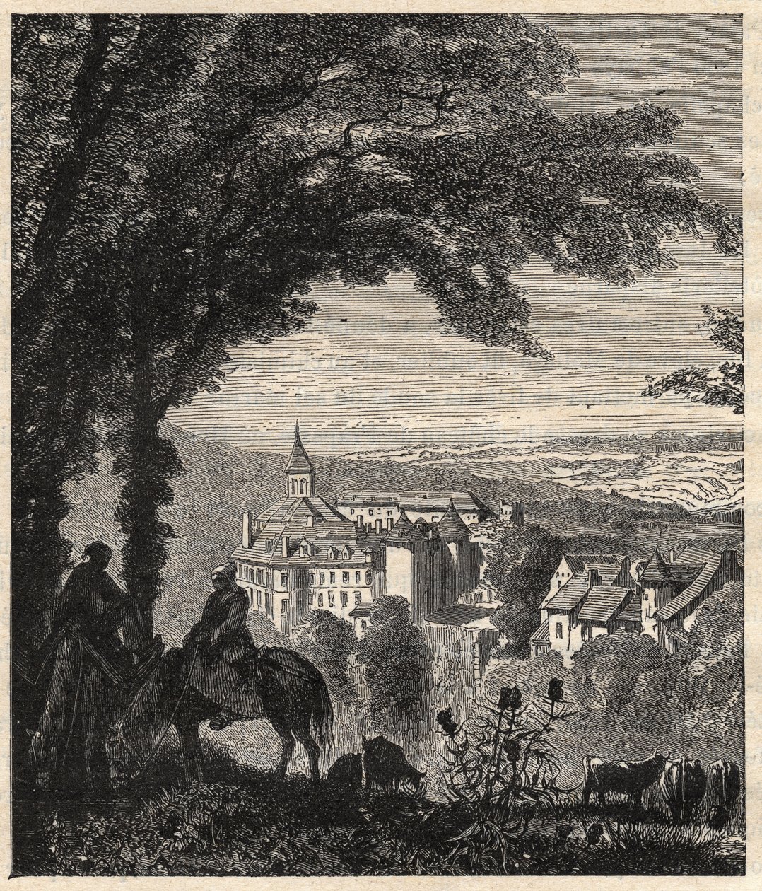 Gargilesse-Dampierre (Gargilesse Dampierre) - Indre - Frankrike - gravyr i "" PATRIE" - PECTURESSE BESKRIVNING AV FRANKRIKE I 6 VOLYER AV LUCIEN HUARD - slutet av 1800-talet av Unknown artist